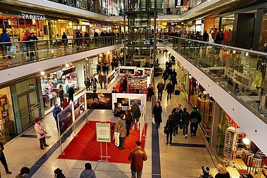 Einkaufspassage im Leipziger Hauptbahnhof