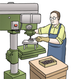 Piktogramm Arbeit an der Maschine