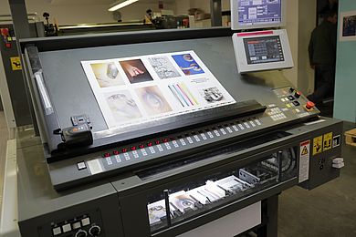Druckmaschine im Fachbereich Drucktechnik