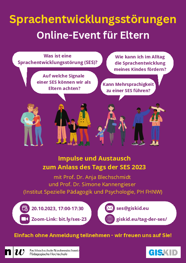 Sprachentwicklungsstörungen Online-Event für Eltern am 20.10.2023 / 17 bis 17.30 Uhr mit Prof. Dr. Anja Blechschmidt und Prof. Dr. Simone Kannengieser